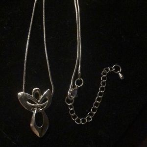 Silver Tone Angel Necklace